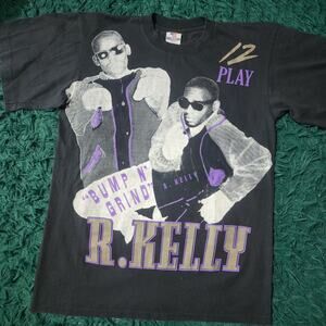 Vintage R Kelly Bump N Grind Tee Black Double Sided Rap Shirt XL 90s Style